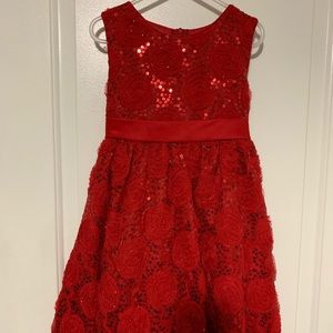 Beautiful girls formal red dress